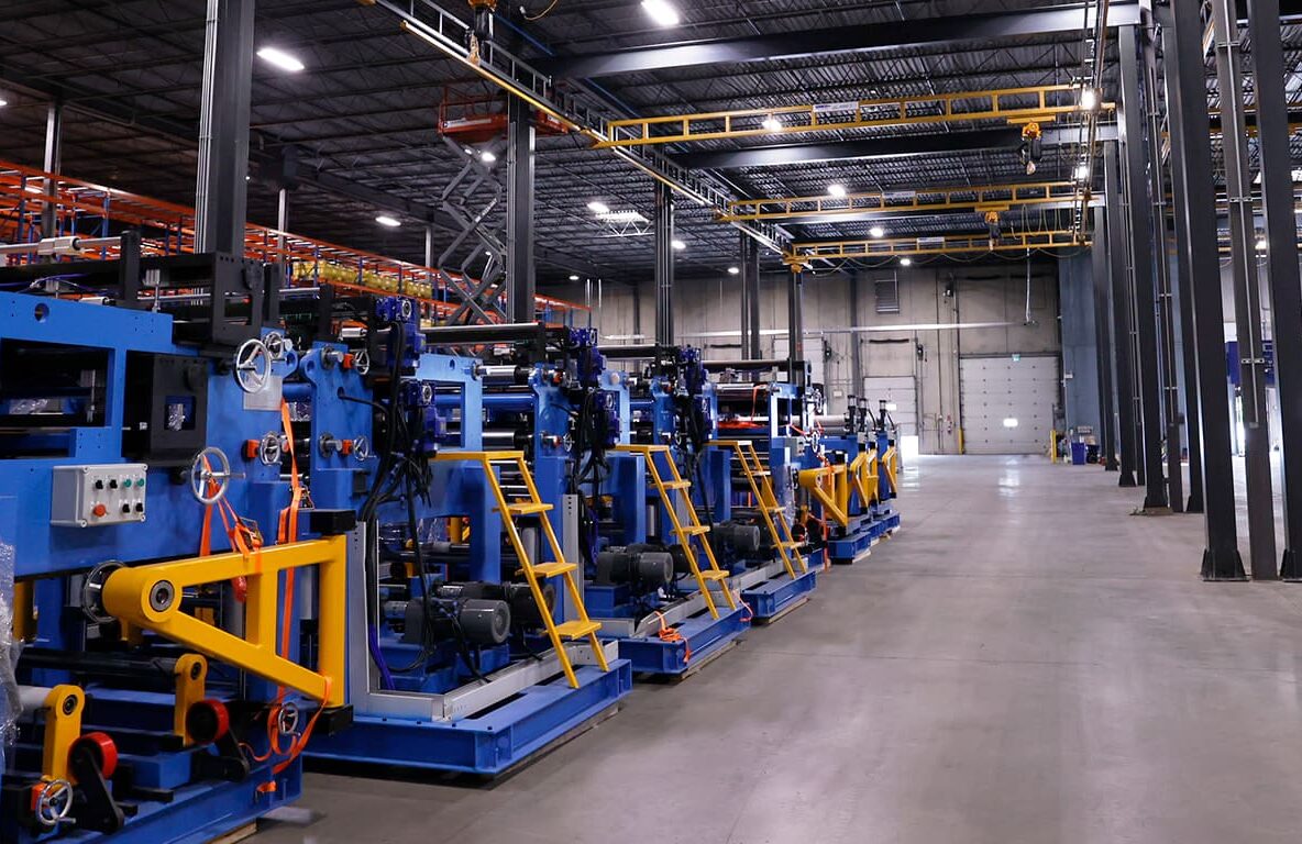 manufacturing equipment in new factory